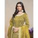 Picture of Chiffon Dark Khaki Straight Cut Salwar Kameez