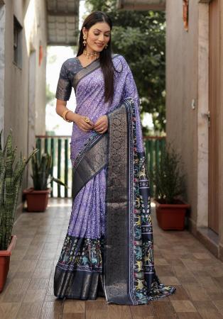 Picture of Ravishing Silk Medium Purple Saree