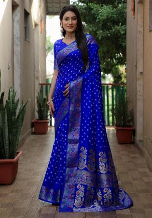 Picture of Admirable Silk Navy Blue Saree