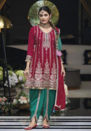 Picture of Amazing Chiffon Fire Brick Readymade Salwar Kameez