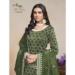 Picture of Chiffon Dark Olive Green Straight Cut Salwar Kameez