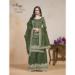 Picture of Chiffon Dark Olive Green Straight Cut Salwar Kameez