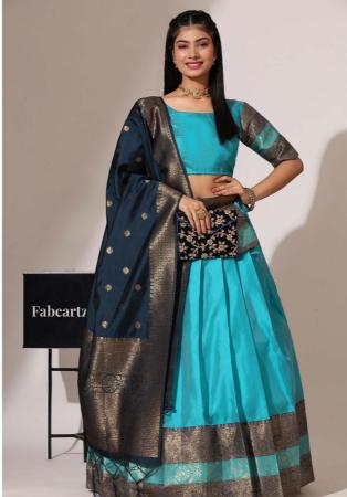 Picture of Grand Silk Light Sea Green Lehenga Choli