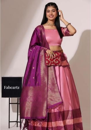 Picture of Bewitching Silk Pale Violet Red Lehenga Choli