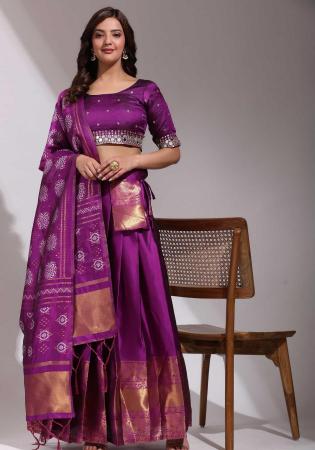 Picture of Ravishing Silk Purple Lehenga Choli