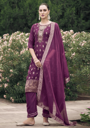 Picture of Amazing Silk Brown Readymade Salwar Kameez