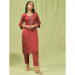 Picture of Ravishing Silk Indian Red Readymade Salwar Kameez