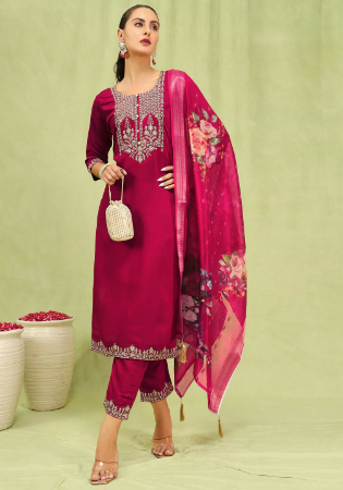 Picture of Taking Silk Crimson Readymade Salwar Kameez