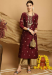 Picture of Statuesque Chiffon Saddle Brown Readymade Salwar Kameez