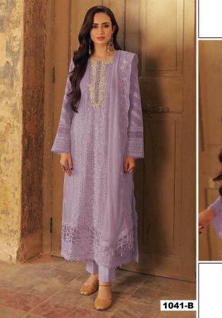 Picture of Georgette Dim Gray Straight Cut Salwar Kameez