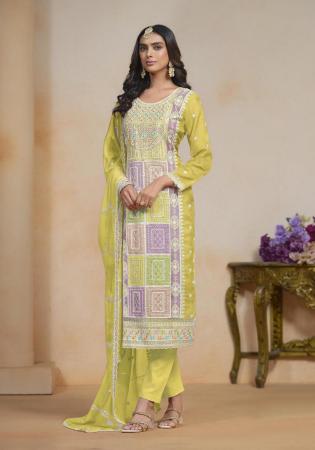 Picture of Organza Burly Wood Straight Cut Salwar Kameez