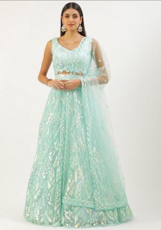 Picture of Marvelous Net Powder Blue Lehenga Choli