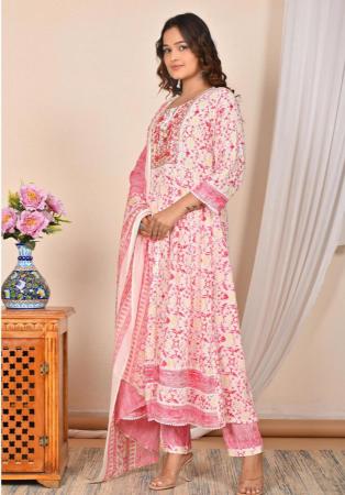 Picture of Rayon & Cotton Light Pink Readymade Salwar Kameez