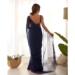 Picture of Amazing Georgette Navy Blue Saree