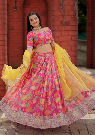 Picture of Exquisite Organza Burly Wood Lehenga Choli