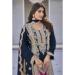 Picture of Chiffon Dark Slate Grey Straight Cut Salwar Kameez