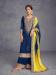 Picture of Chiffon & Silk Midnight Blue Straight Cut Salwar Kameez