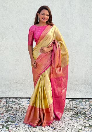 Picture of Admirable Silk Golden Rod Saree