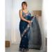 Picture of Fascinating Georgette Midnight Blue Saree