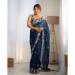 Picture of Fascinating Georgette Midnight Blue Saree