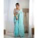 Picture of Charming Georgette Medium Turquoise Saree