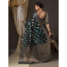 Picture of Pretty Cotton & Silk & Organza Dark Blue Saree