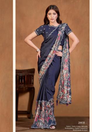 Picture of Appealing Silk Dark Slate Grey Saree