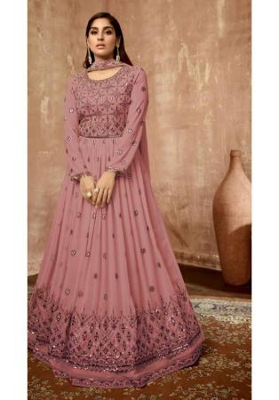 Picture of Magnificent Georgette Rosy Brown Readymade Gown