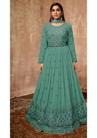 Picture of Delightful Georgette Cadet Blue Readymade Gown