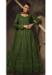 Picture of Well Formed Georgette Dark Olive Green Readymade Gown