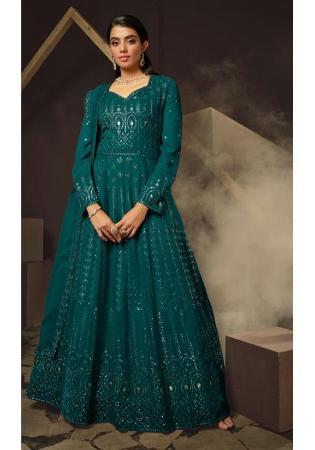 Picture of Good Looking Georgette Midnight Blue Readymade Gown