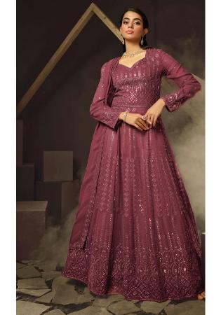 Picture of Grand Georgette Rosy Brown Readymade Gown