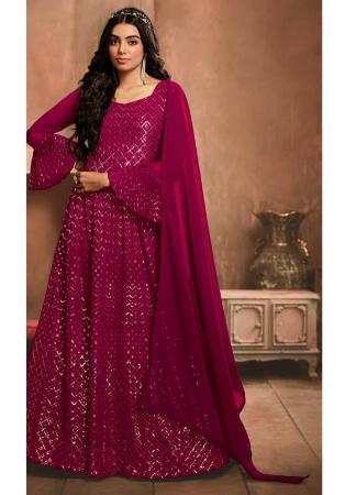 Picture of Marvelous Georgette Maroon Readymade Gown