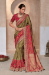 Picture of Comely Silk Dark Khaki Saree