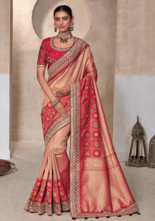 Picture of Gorgeous Silk Tan Saree