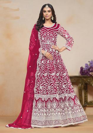 Picture of Splendid Net Deep Pink Party Wear Gown