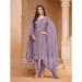 Picture of Chiffon & Organza Rosy Brown Straight Cut Salwar Kameez