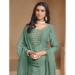 Picture of Chiffon & Organza Cadet Blue Straight Cut Salwar Kameez