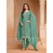 Picture of Chiffon & Organza Cadet Blue Straight Cut Salwar Kameez