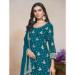 Picture of Pleasing Chiffon Teal Straight Cut Salwar Kameez