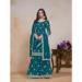 Picture of Pleasing Chiffon Teal Straight Cut Salwar Kameez