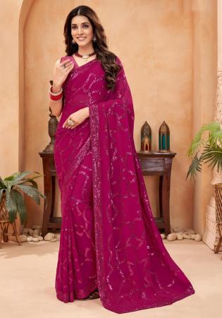 Picture of Admirable Georgette Deep Pink Saree