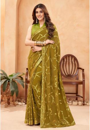 Picture of Appealing Georgette Medium Spring Green Saree