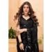 Picture of Delightful Georgette Black Saree