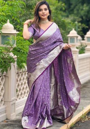 Picture of Enticing Silk Medium Orchid Saree