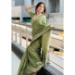 Picture of Fine Silk Dark Olive Green Saree