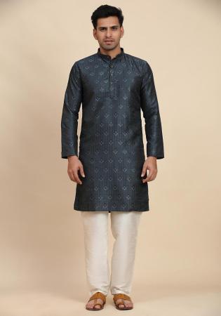 Picture of Magnificent Rayon Dark Slate Grey Kurtas