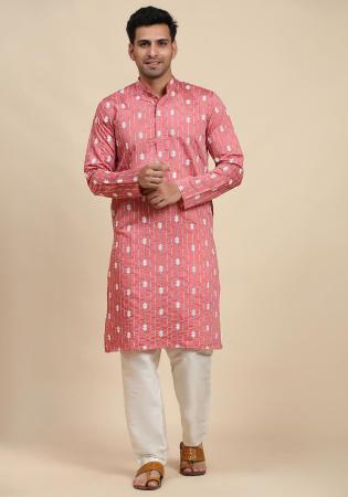 Picture of Ideal Rayon Dark Salmon Kurtas