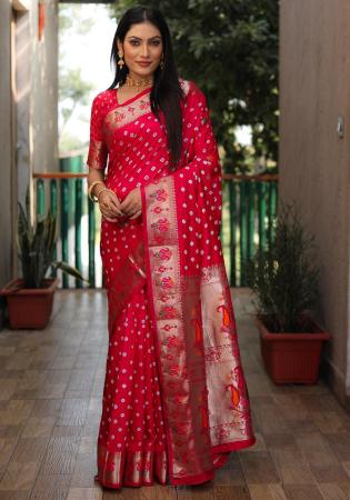 Picture of Fine Silk Dark Red Saree