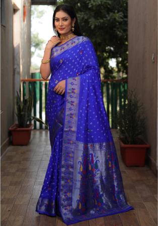 Picture of Elegant Silk Midnight Blue Saree